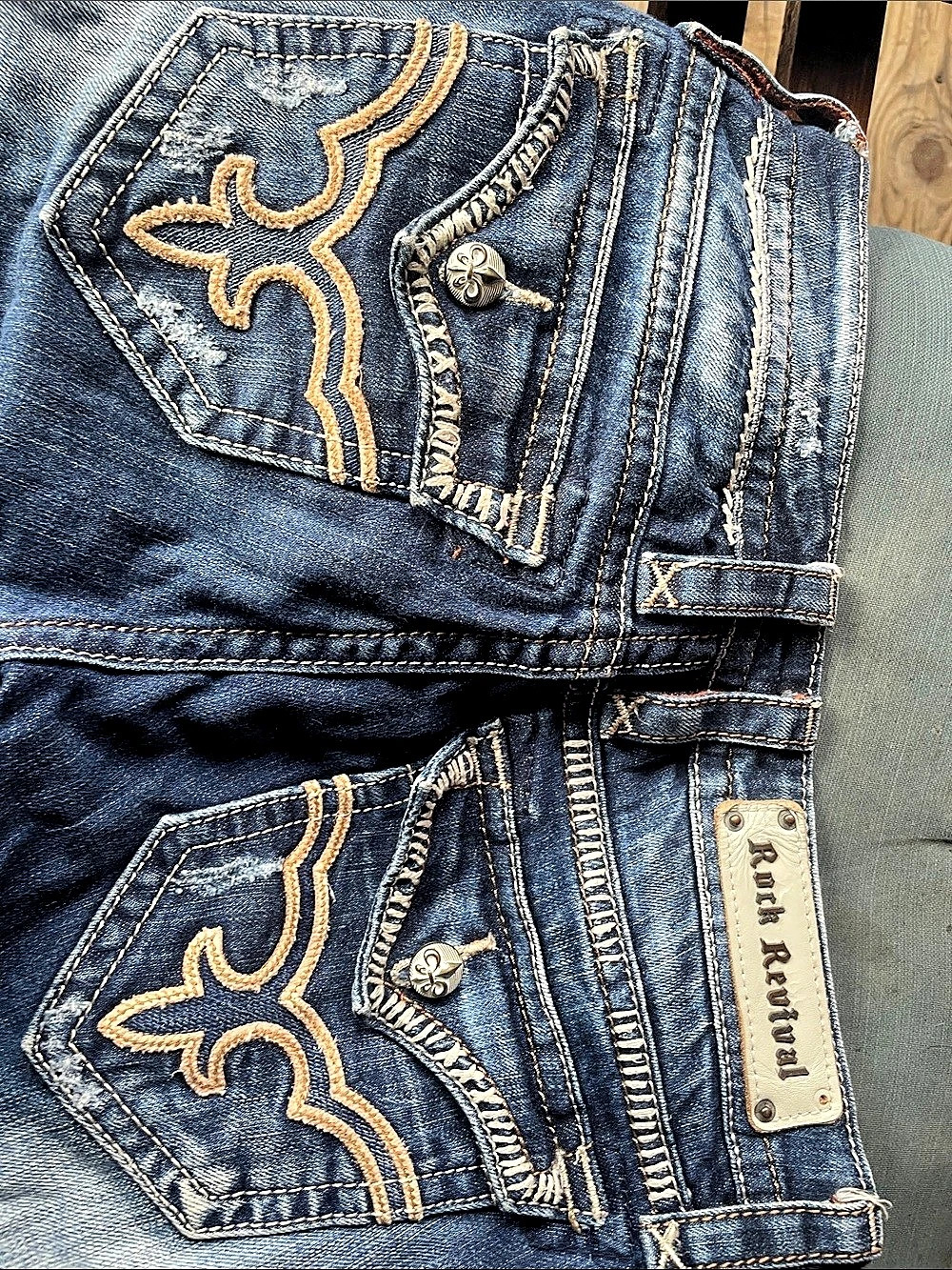 Rock Revival Elma Straight Jeans Boot Cut Blue